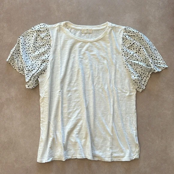 Anthropologie T.La Woven Flutter Sleeve Tee • size xl • NWOT - Picture 5 of 10